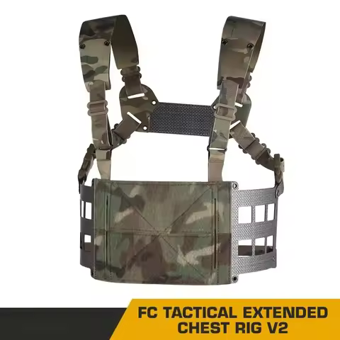 Tactical Ferro Style Extended Chest Rig Wide V2 2nd Gen Lightweight Chesty Rig Outdoor Front Flaps P