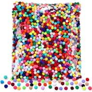 Yunsailing 4000 Keping Pom Pom untuk Kraf 1cm Pelbagai Warna Bola Pompom Mini Pukal Berwarna-warni B