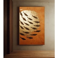Abstract painting of large goldfish 90x120cm, 90x140cm