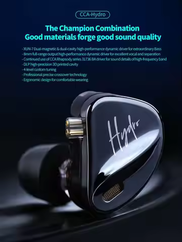 CCA Hydro IEM Headphone Hybrid Driver In Ear HiFi Wired Earbuds Tuning Switches Noise Isolation Head
