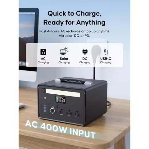 Portable Power Station 1000W (2000W Surge), 1008Wh LiFePO4 Power Station with 3 AC Outlet, 140W USB-