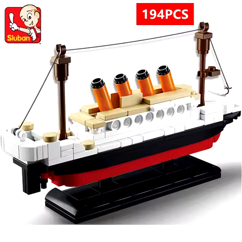 Sluban Titanic RMS Ship Boat Model Building Blocks Sets City DIY Steamboat Friends Bricks Educationa