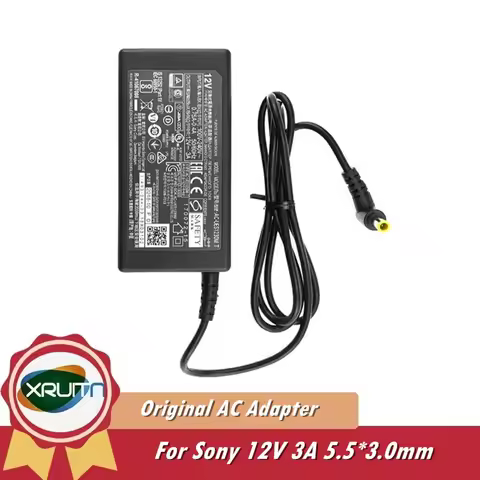 Genuine AC-UES1230 12V 3A AC-UES1230M AC Power Adapter Charger For Sony AG-UX180MC AG-DVX200MC BRCZ7