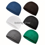 Elastic Adult Knitted Cap | Hajj Cap | Black Black | White White | Blue Blue Blue