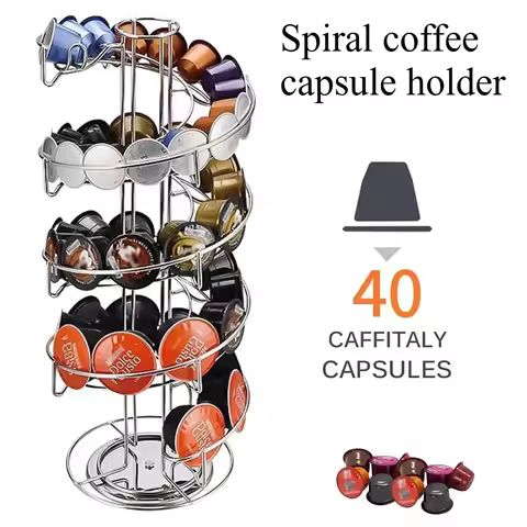 Rotatable 360 Degrees Coffee Pods Holder Multi-Layer Capacity Storage Rack for 40 K-CUP Pods for Bar