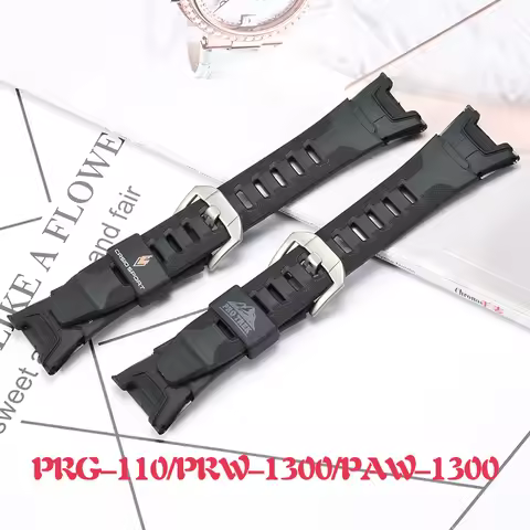 Resin Rubber Strap For Casio ProTrek PRG-110 PRW-1300 PAW1300 Men Sport Waterproof Replacement Band 