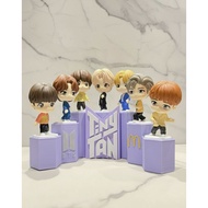 TinyTan (Tiny Tan) BTS Figurine Display Stand MCD Mcdonald's Happy meal set 7-Slot Collector’s Holde