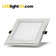 12W LED Tri colour Glass Panel Downlight 1yr Warranty Square Lamp  (White / Warm White/ triple colou