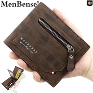 MenBense 2022 New's Men's Wallet Fashion PU Leather Stitching Design Wallet Zipper Coin Pocket Tri-fold Short Brand Wallet Men's Business Wallet