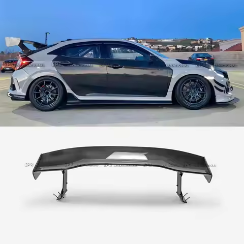 VTX2S Style Carbon/Glass Fiber GT Wing Spoiler for Honda Civic FK7/FK8 (2016-2021) - Solid Stand Mou