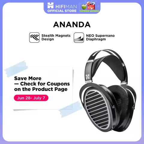HIFIMAN Ananda Stealth Magnet Open-Back Over-Ear Full-Size Planar Magnetic Hi-Fi Headphones