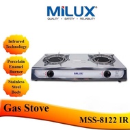 Milux Dapur Masak Dapur Gas Stove Double Burner Infrared Gas Cooker MSS-8122 IR