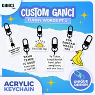 GANTUNGAN Custom Word Keychains Custom Word Keychains Custom Word Keychains Souvenir Keychains with 