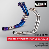 MOTORCYCLE EXHAUST MUFFLER FULL SYSTEM SLIP ON FOR MT07 mt-07 2014-2024 Motorcycle Muffler Exhaust P