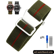 60's French Army Parachute Elastic Nylon Watchband for Seiko Water Ghost Tudor Rolex Watch Strap 18mm 20mm 22mm Accessories