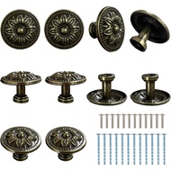 10 PCS Tombol Kabinet Vintage, Tombol Laci Vintage (32mm/1.25 Inci), Tombol Almari Bulat Berbentuk B