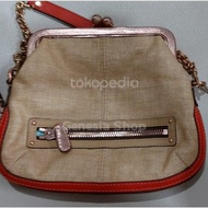 COACH KNOT CLUTCH Bag Preloved Tas Wanita Coklat