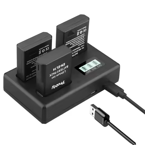 EN-EL14 EN EL14 EN-EL14a Battery 1500mAh With 3 Channel Charger For Nikon D5600, D3200, D3500, D3300