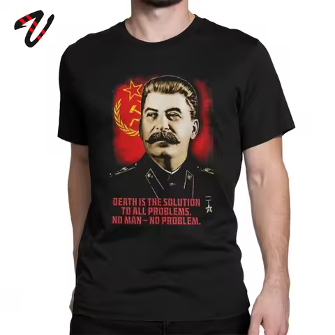 Men USSR Communist Tshirt Allied Nations Joseph Stalin T-Shirt Russia Cotton Men's Tee Shirt Short S