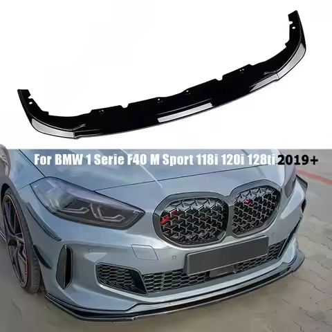 Car Front Bumper Lip Spoiler for BMW 1 Series F40 M Sport 118i 120i 128ti 2019+ Splitter Diffuser Ca