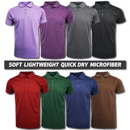 Baju Lelaki Berkolar Microfiber Polo Plain Casual Shirts Lavender Dusty Lilac Black Navy Grey Brown 