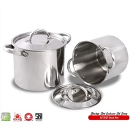 Supra Stock Pot 2 in 1 Pan Set Size 8/12 QT + Stainless Lid