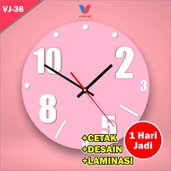 Pink Bedroom Wall Clock Decoration for Girls, Beautiful Wooden House, Unique Small Decoration