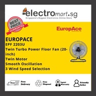 EuropAce EPF 2203U Twin Turbo Power Floor Fan 20 inch