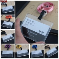 YUEXI ID Card Holder, Adjustable Employee Card Business Card Holder, Employee's Staff with Lanyard B