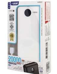 POWER BANK 20000 mAh ASAKI (A-B3521) LCD อุปกรณ์สำรองไฟพกพา (Powerbank) ความจุ 20000mAh.