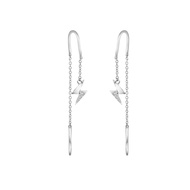 Merii ต่างหูเงินแท้ 925 ชุบโรเดียม ประดับเพชร CZ ดีไซน์รูปสายฟ้า : ต่างหูเพชร CZ Memento 221E0417-01