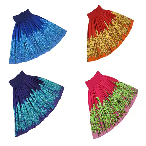 2025 Summer Hawaii Hula Dance Single Pa'u Skirt Floral Print Women Wear Paw Skirt Party Decoration F