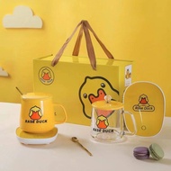 [สินค้าพร้อมส่งครบเซ็ท] เครื่องอุ่นกาแฟเป็ดพร้อมฝาปิดพร้อมช้อนครบเซ็ท อุณหภูมิได้ถึง 55 องศา ทั้งตัวแก้วพร้อมเครื่องอุ่น วัสดุคุณภาพดี พร้อมช้อนสแตนเลส ฐานอุ่นนำความร้อนได้ดีเยี่ยม มีฝาปิด นำเป็นชุดของขวัญได้ดี