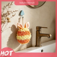 [KidsDreamMall.my] Cute Rabbit Fuzzy Ball Hand Towel Built-in Lanyard Adorable Rabbit Fuzzy Ball Dec