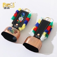 Lace Tassel Embroidery DIY Commemorative Cow Bell Printing Manufacturer Cow Leather Swiss Iron Bell 