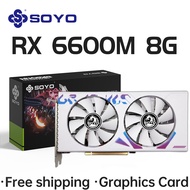 SOYO AMD RX 6600M 8GB Graphics Card GDDR6 128Bit PCI-E 4.0×8 8Pin Radeon GPU RX6600M Desktop Compone