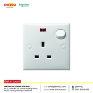 SCHNEIDER S-CLASSIC E15NR SOCKET OUTLET 13A 250V 1 GANG SWITCHED SOCKET WITH NEON