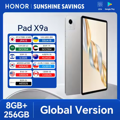 Global Version HONOR Pad X9a 6GB+128GB/8GB+256GB 11.5'' 2.5K 120Hz LCD Screen 8300 mAh Battery 35W S