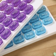 Small Pill Box 30 Days Portable Sub-Packing Portable Small Size Mini One Month Large Capacity Daily 