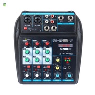 LUOLVTH Audio Mixer, Monitor Karaoke System Bluetooth DJ Console Mixer, Portable 4-Channel with 48V 
