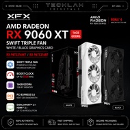XFX SWIFT AMD RADEON RX 9060 XT OC 16GB GDDR6 TRIPLE FAN WHITE / BLACK GRAPHICS CARD RX-96TS316W7 / 