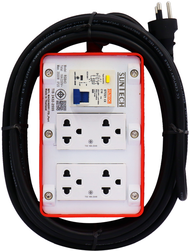 SUNTECH ปลั๊กพ่วง ปลั๊กไฟ บล๊อคยาง  4ช่อง 3x2.5sq.mm. 16Amp. ความยาวสาย 3 - 30เมตร พร้อมสวิตซ์ เปิด 