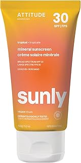 ATTITUDE Mineral Sunscreen, EWG Verified, Broad Spectrum UVA/UVB, Dermatologically Tested, Plant and