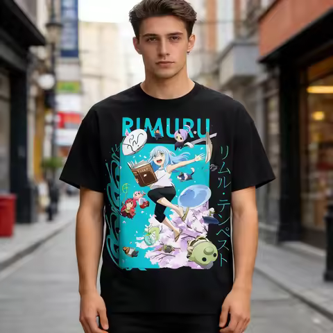 Cute Rimuru Tempest T-Shirt Kawaii Anime Slime Characters Print Men Women Unisex Summer Casual Haraj