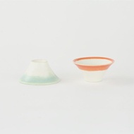 富士山清酒杯 豬口杯 陶瓷杯-兩件組