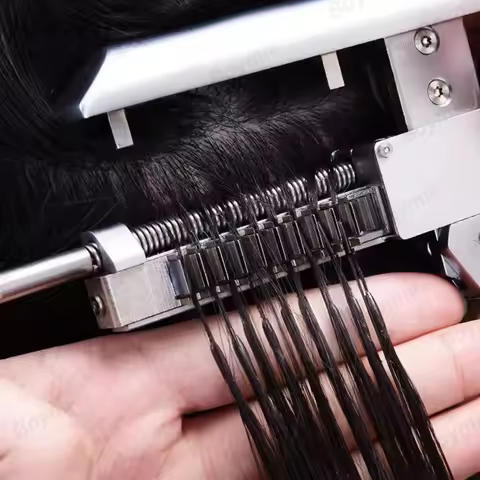 6D Hair Extensions Human Hair Non-Remy 6D2 Hair Extensions Micro Tiny Invisiable Metal Tips Keratin 
