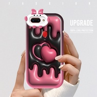 Phone Case For OPPO F11 OPPO R15 OPPO R17 Pink Black Love Heart Pattern Phone Case Monster Lens Phone Shell Soft Protective Cover Shockproof Cellphone Casing