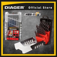 Diager Set 25PCS Multi-layers coating G3 706D (HSS G3) Drill Bit 135° Tialn Coating Ø1 To 13MM By 0,
