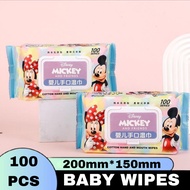 Wet Tissue Design Mickey 100Pcs Baby Wipes Baby Wet Tissue NON ALCOHOL Tisu Basah Bayi