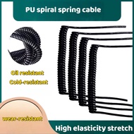 Spring wire 2-core 3-core 4-core PU telescopic spiral cable, pure copper cable, black high elasticit